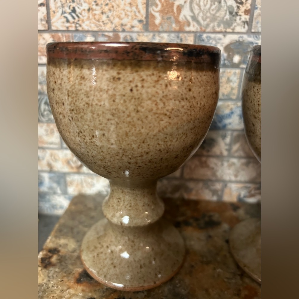 2 of The Coach House Pottery from Coggeshall Essex goblet/ chalice. 5.5” - Picture 6 of 8